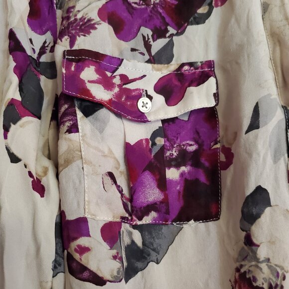 White House Black Market Sheer Silk Blouse - Picture 5 of 7